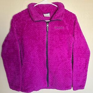 Columbia Magenta Fleece Jacket size Large warm cozy winter